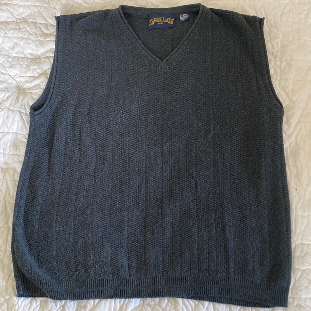 Mens Lightweight Dark Grey Knit Vest